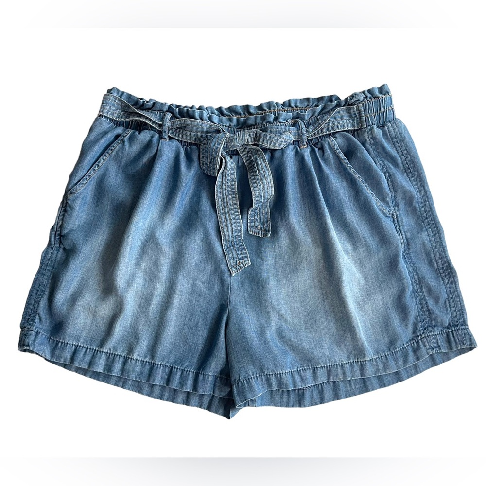 Knox Rose Medium Wash Paperbag Denim Shorts XL